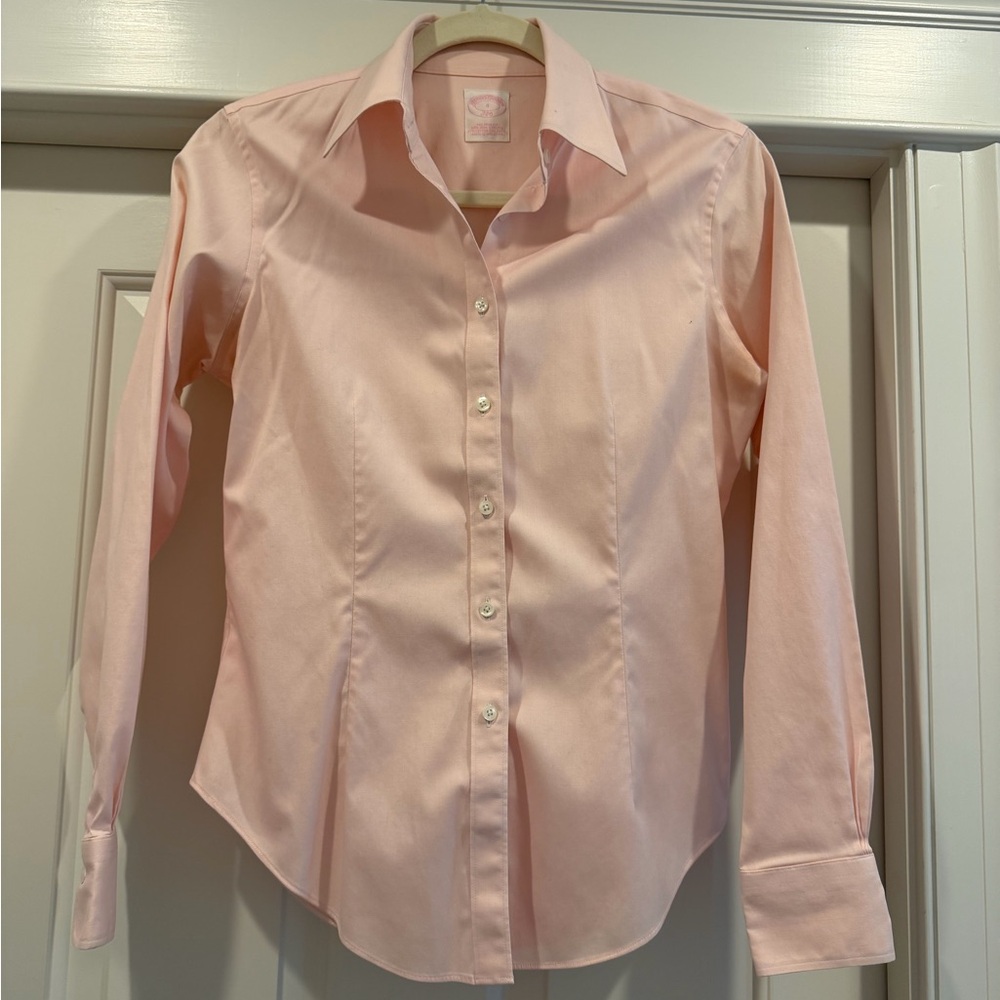 Pink Long Sleeve iron free Button-Up Shirt